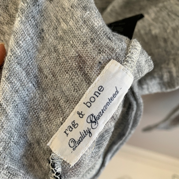 Rag & Bone Grey 100% Linen Crew Neck Top L - Picture 5 of 7